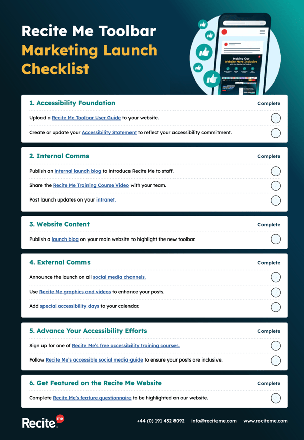 Launch Checklist