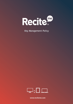 Recite Me Key Management Policy